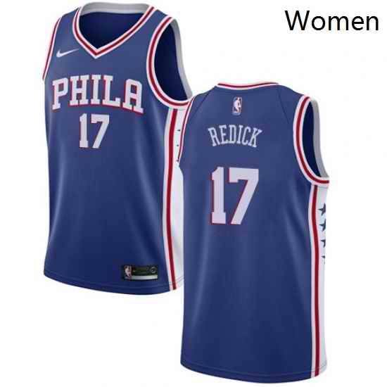 Womens Nike Philadelphia 76ers 17 JJ Redick Swingman Blue Road NBA Jersey Icon Edition